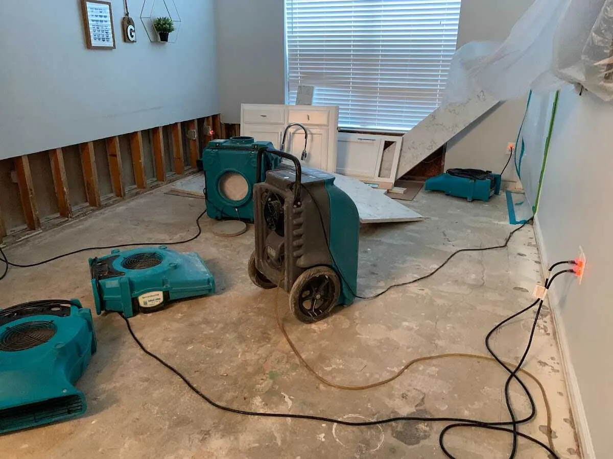 Dehumidifier in flood-cut room for Water Extraction & Removal in Anadarko